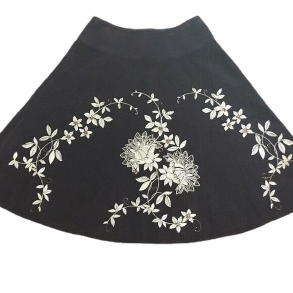 Talbots Brown Beaded Corduroy Skirt - Picture 2 of 12